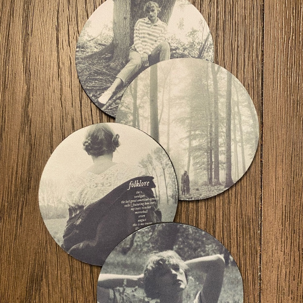 Set of 4 | Folklore Era Coasters | Taylor Swift Decor | Swiftie Merch